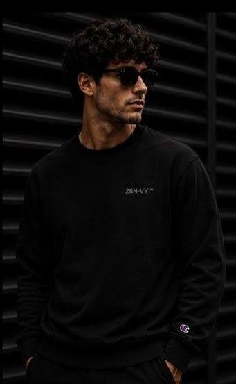ZEN-VY™ Minimal Black Sweatshirt